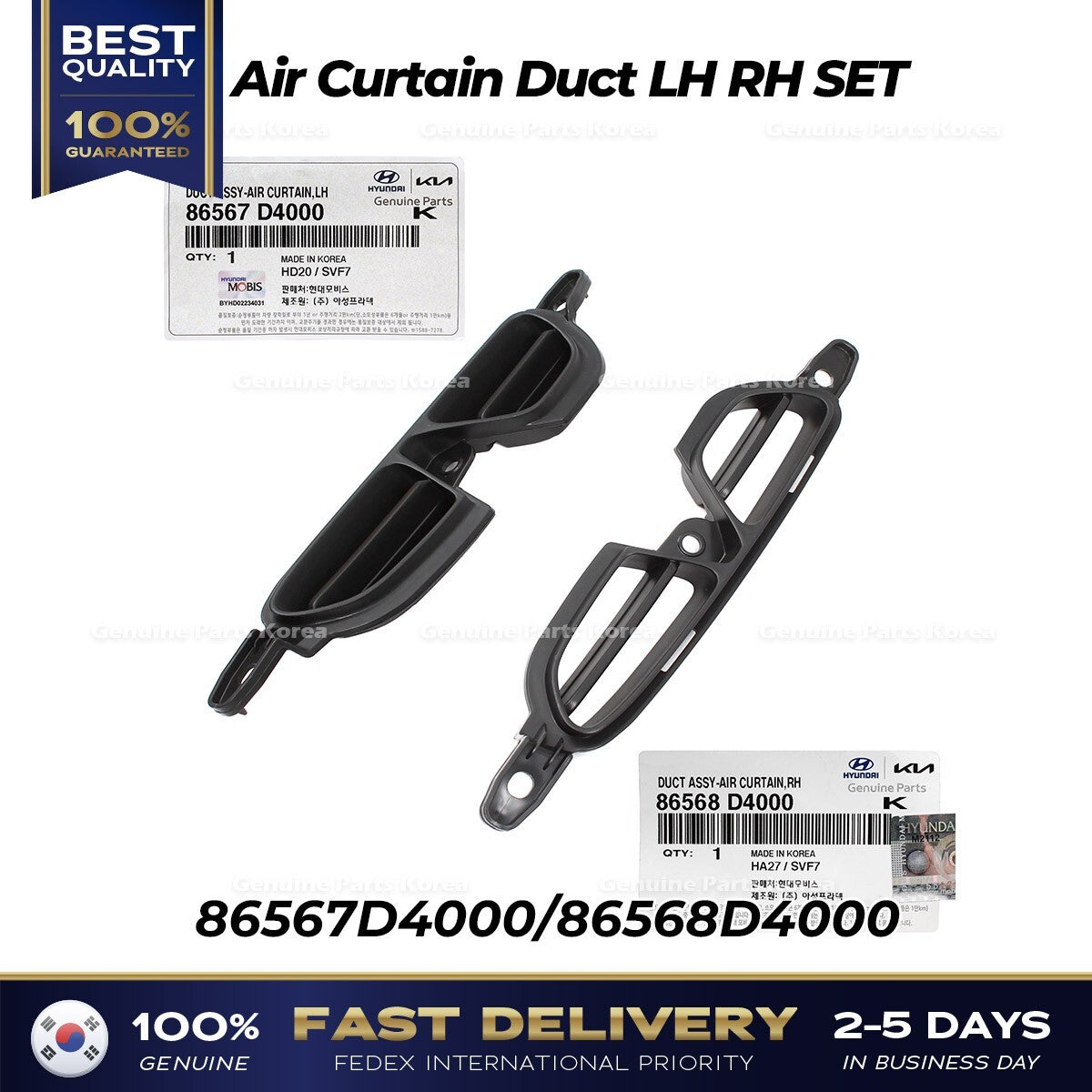 Genuine Air Curtain Duct LH RH SET for Kia Optima