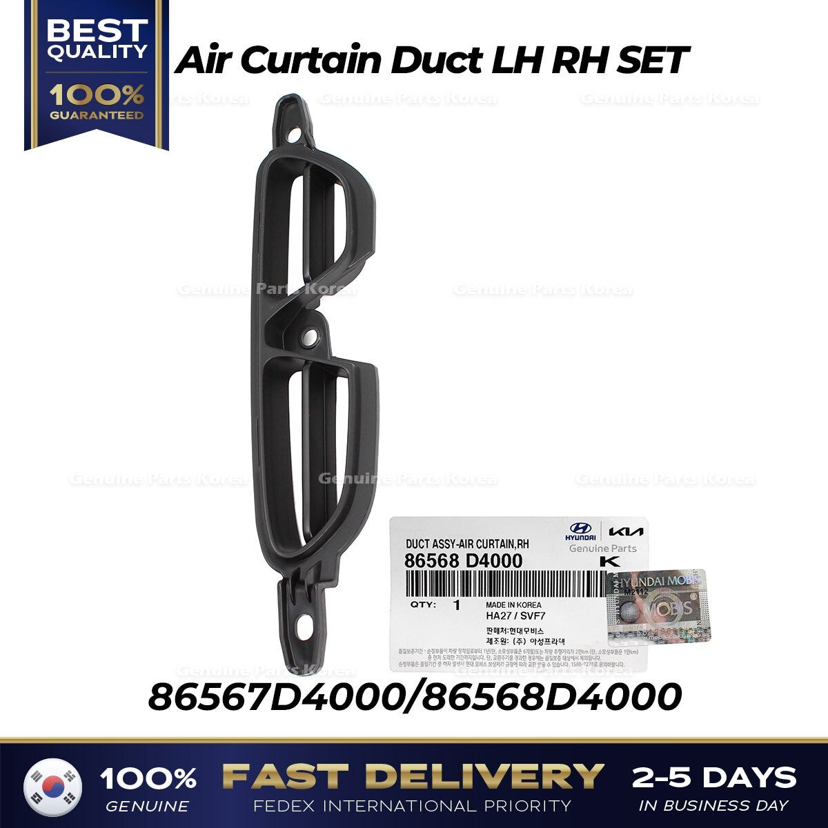 Genuine Air Curtain Duct LH RH SET for Kia Optima