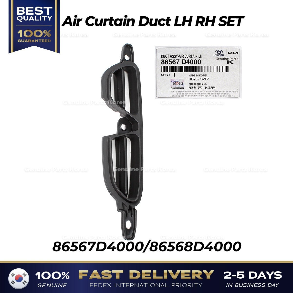 Genuine Air Curtain Duct LH RH SET for Kia Optima