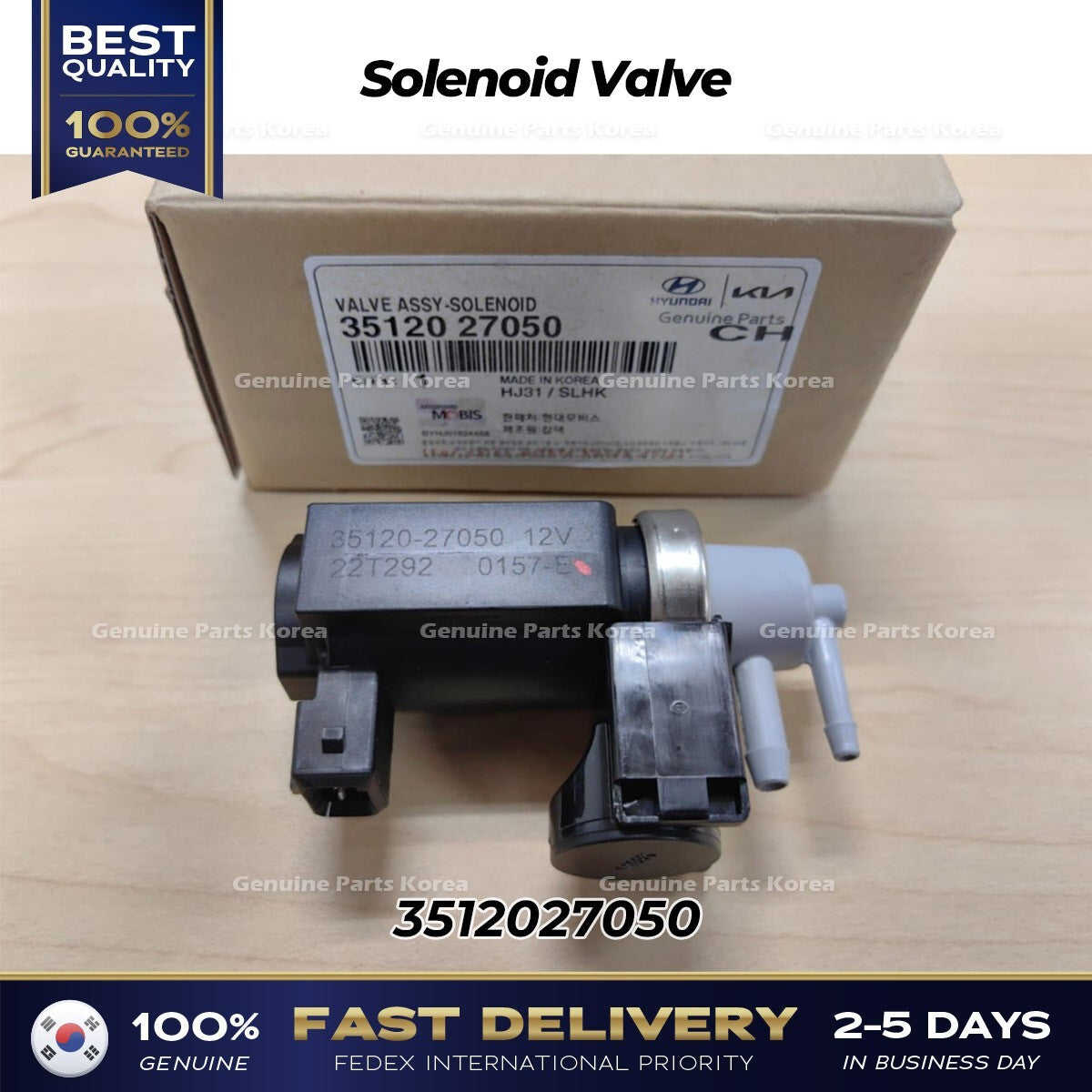 Genuine Solenoid Valve 3512027050 for Hyundai Accent Santa Fe