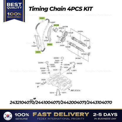 Genuine Timing Chain 4PCS KIT for Hyundai Kona