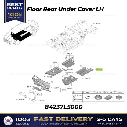 Genuine Floor Rear Under Cover LH 84237L5000 for Hyundai Sonata Hybrid