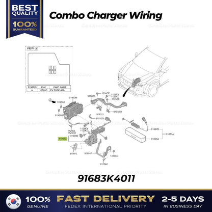 Genuine Combo Charger Wiring 91683K4011 for Hyundai Kona Electric