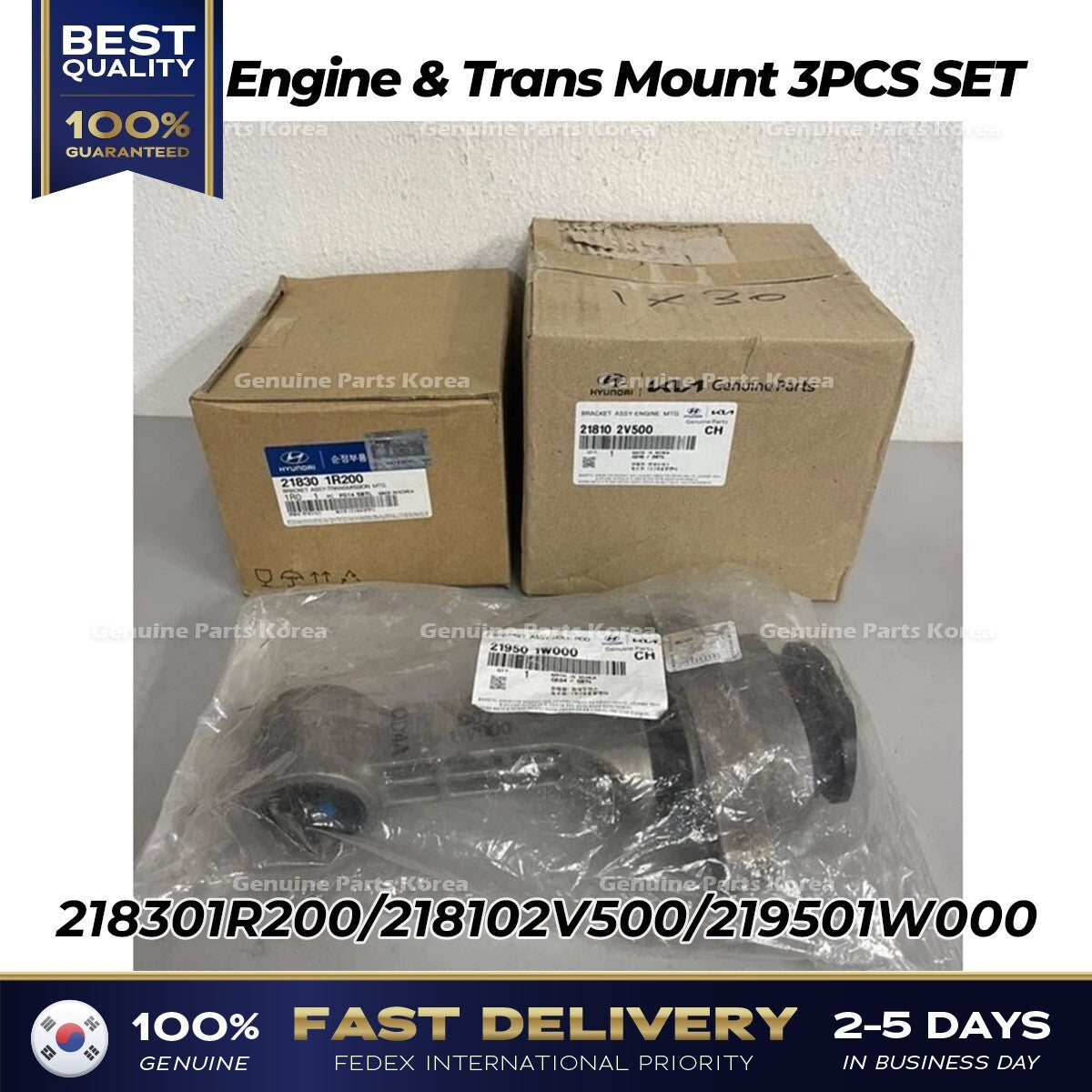 Genuine Engine & Trans Mount 3PCS SET for Hyundai Accent Veloster