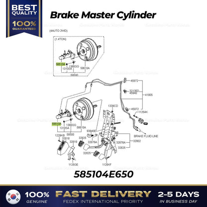 Genuine Brake Master Cylinder 585104E650 for Kia Bongo III
