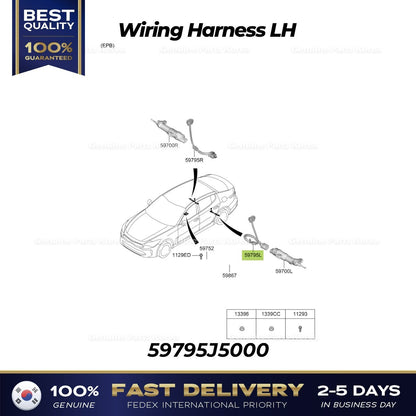 Genuine Wiring Harness LH 59795J5000 for Kia Stinger