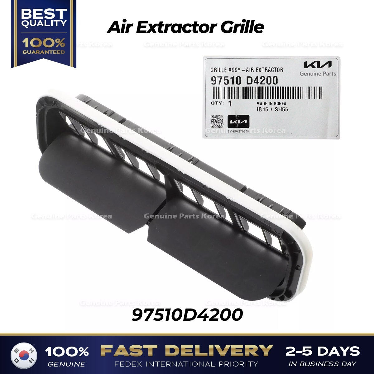 Genuine Air Extractor Grille 97510D4200 for Hyundai Santa Cruz Kia Forte K5