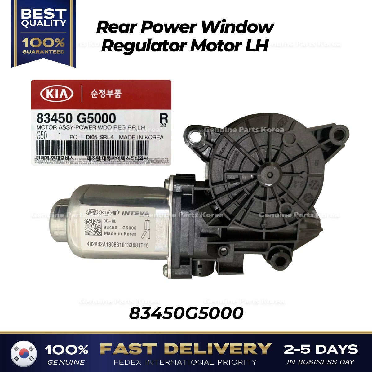 Genuine Rear Power Window Regulator Motor LH 83450G5000 for Kia Niro