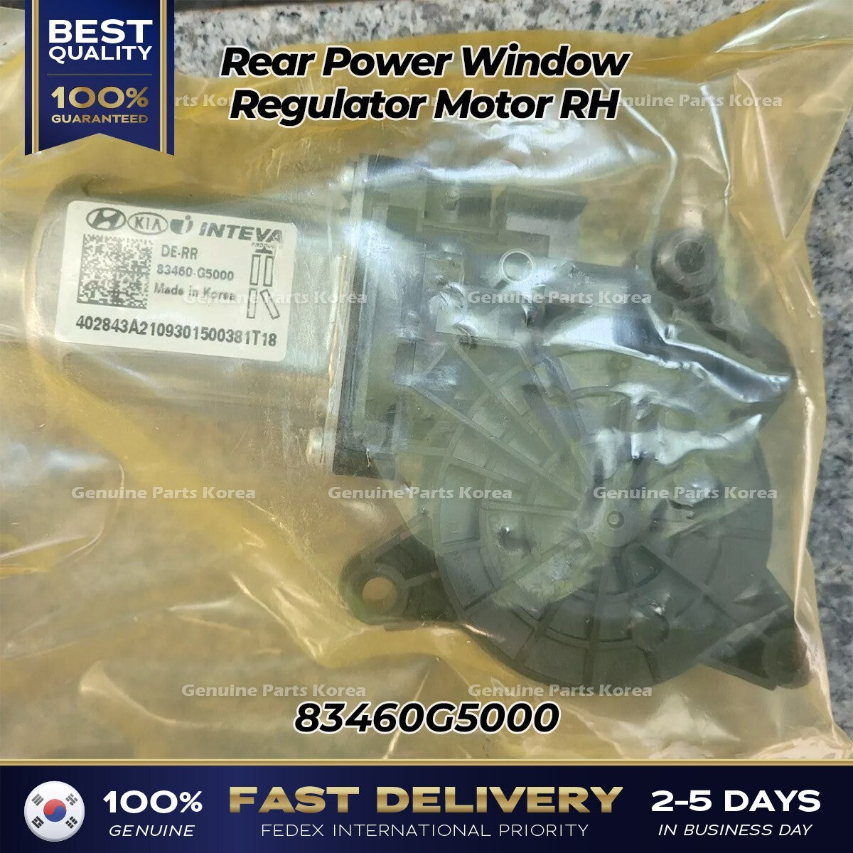 Genuine Rear Power Window Regulator Motor RH 83460G5000 for Kia Niro