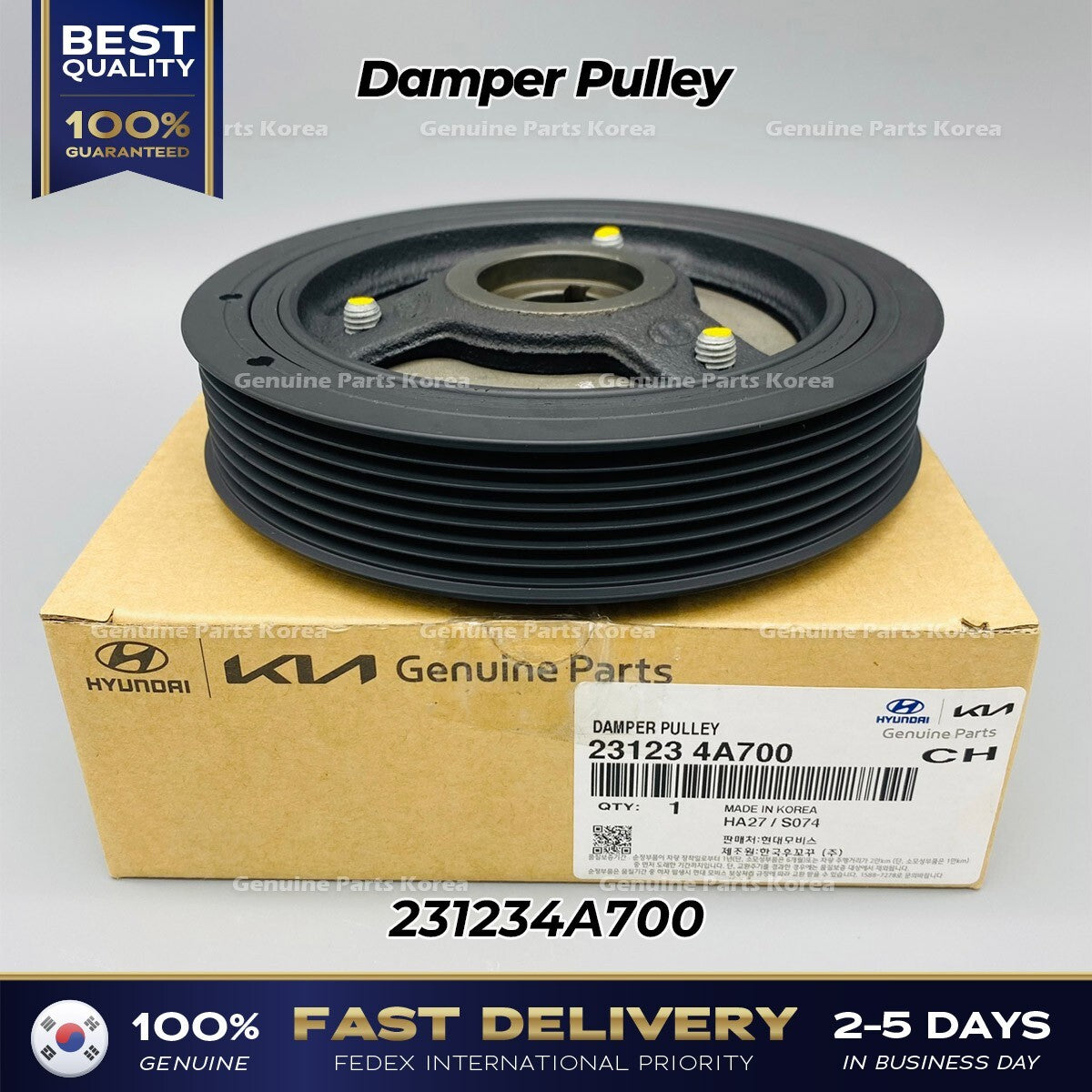 Genuine Damper Pulley 231234A700 for Hyundai H1 H100 H350