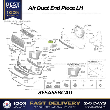 Genuine Air Duct End Piece LH 86545S8CA0 for Hyundai Palisade