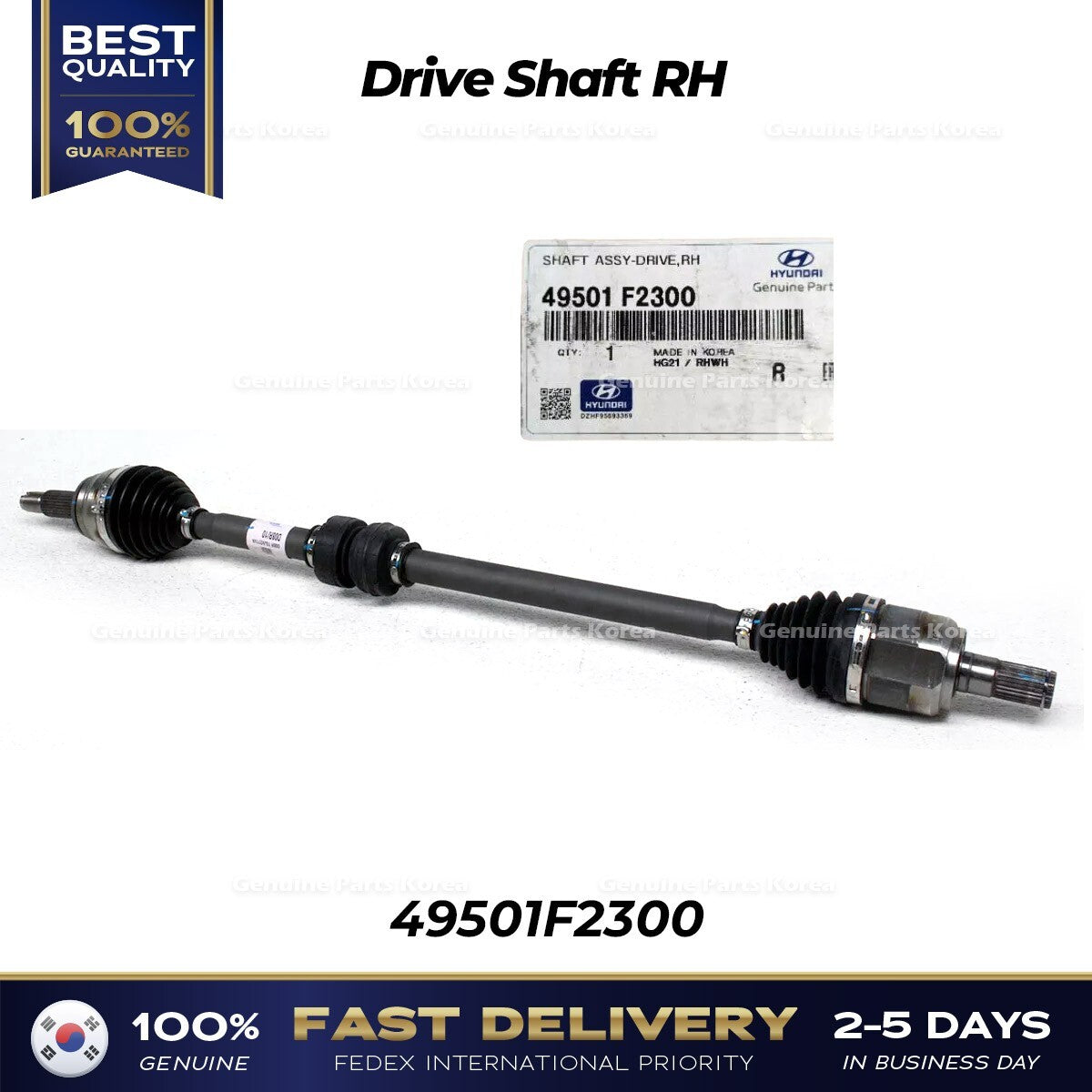 Genuine Drive Shaft RH 49501F2300 for Hyundai Elantra