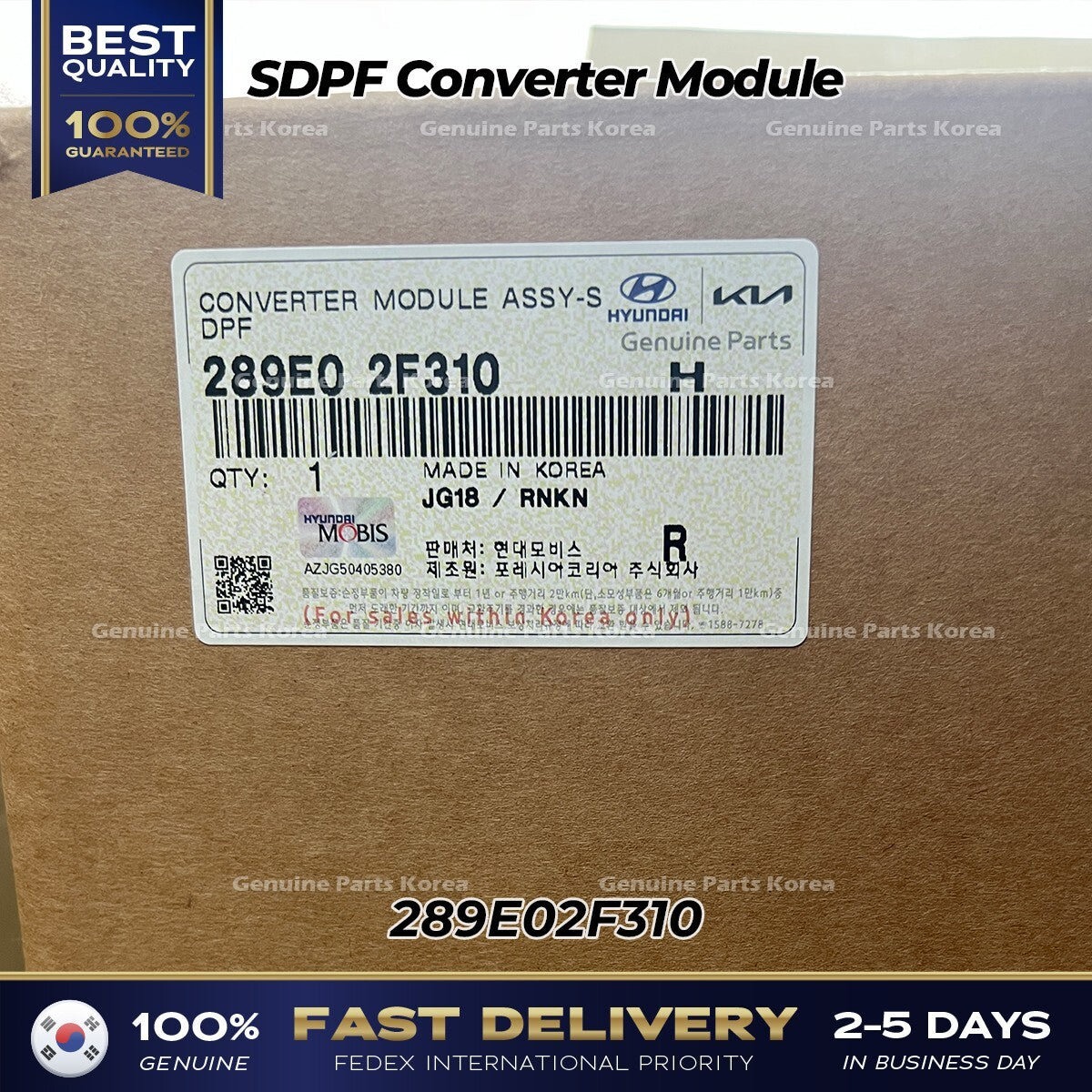 Genuine SDPF Converter Module 289E02F310 for Hyundai Palisade