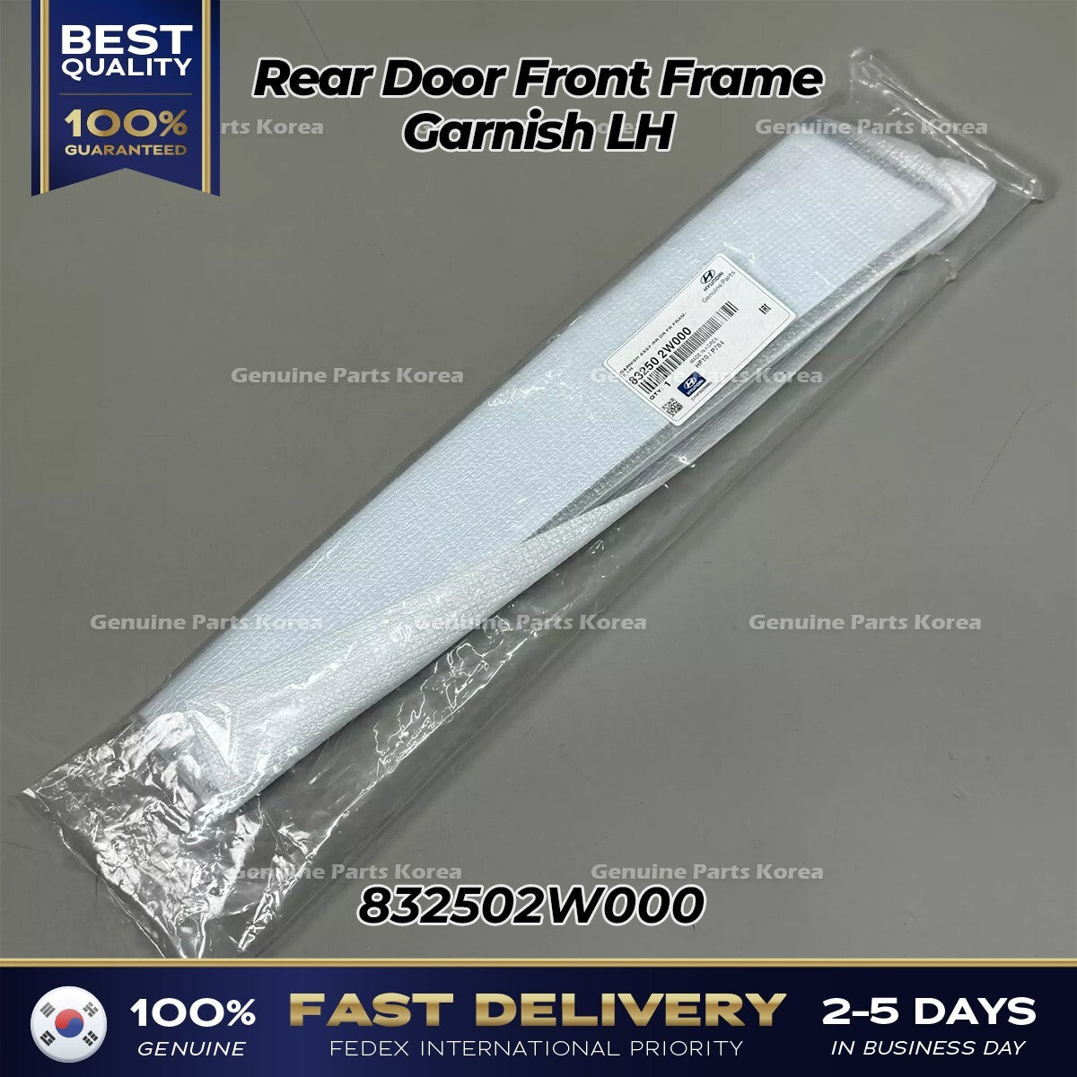 Genuine Rear Door Front Frame Garnish LH 832502W000 for Hyundai Santa Fe