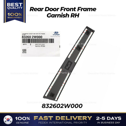 Genuine Rear Door Front Frame Garnish RH 832602W000 for Hyundai Santa Fe