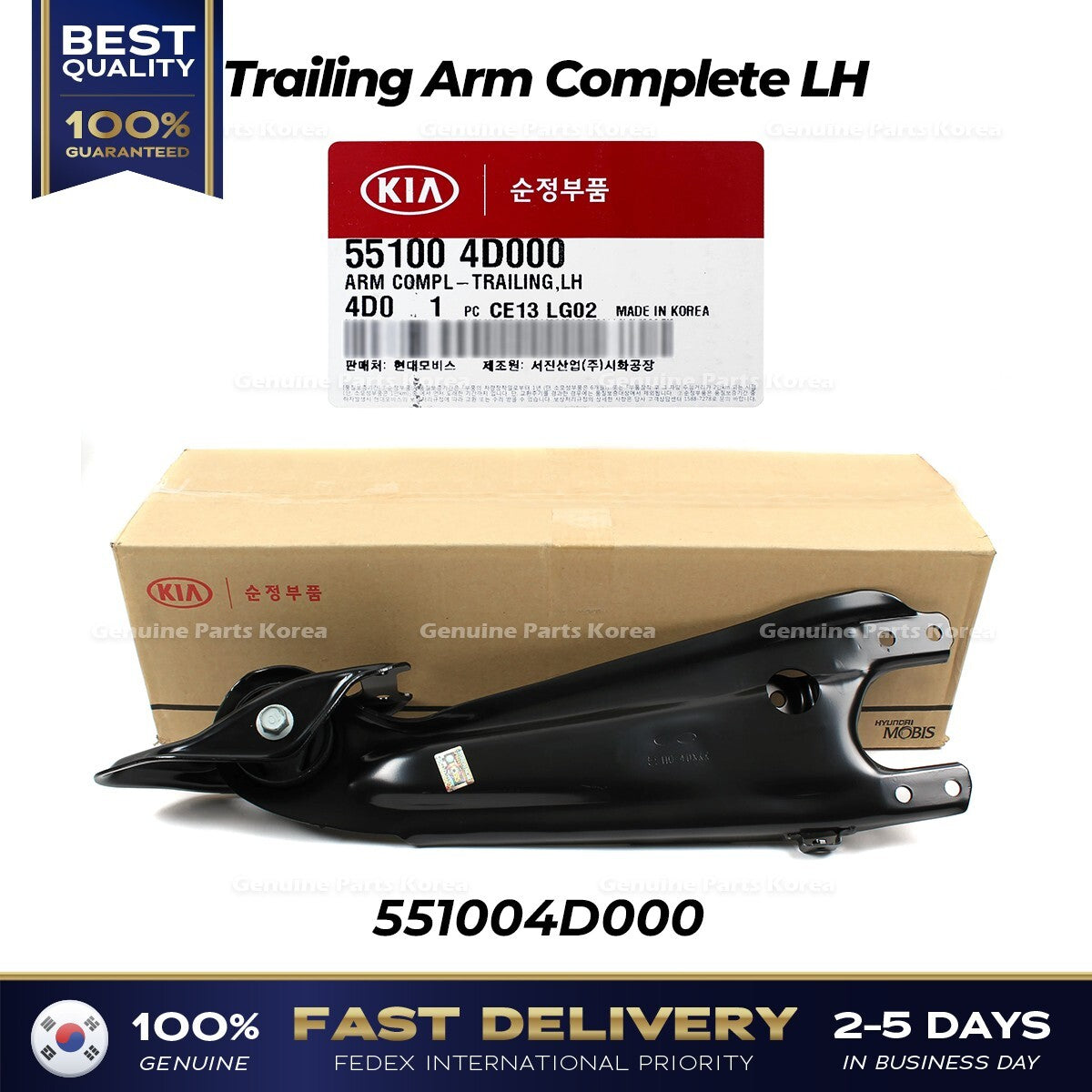 Genuine Trailing Arm Complete LH 551004D000 for Hyundai Entourage Kia Sedona