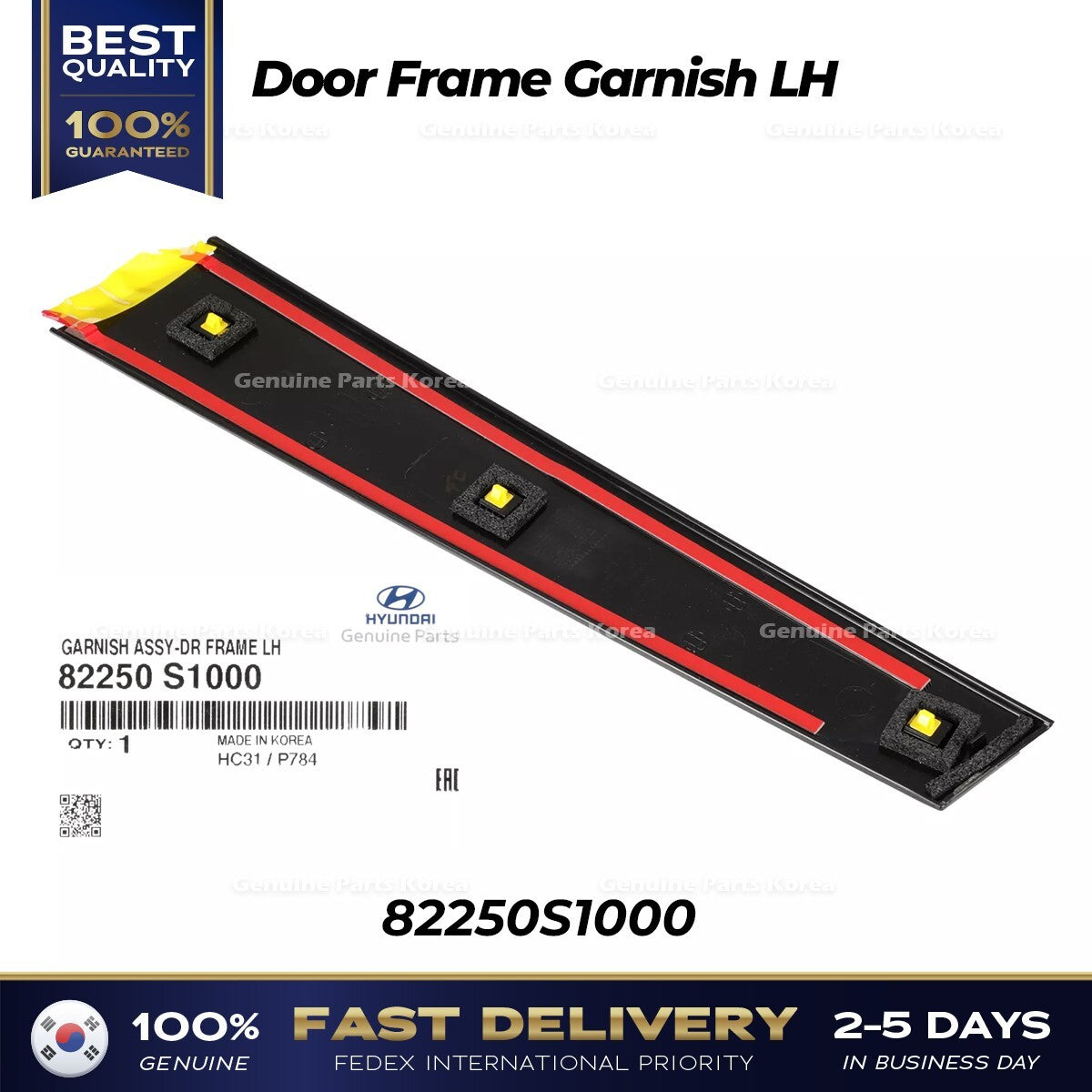 Genuine Door Frame Garnish LH 82250S1000 for Hyundai Santa Fe