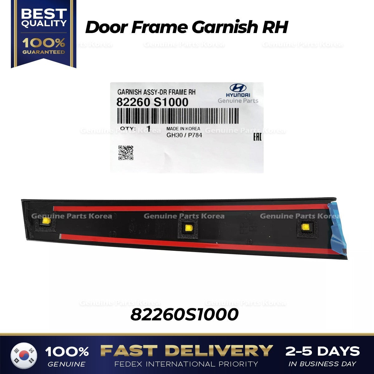 Genuine Door Frame Garnish RH 82260S1000 for Hyundai Santa Fe