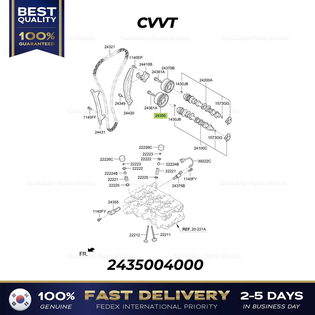 Genuine CVVT 2435004000 for Hyundai Casper Kia Picanto