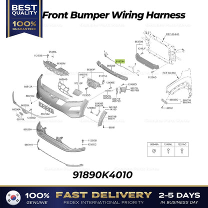 Genuine Front Bumper Wiring Harness 91890K4010 for Hyundai Kona Electric