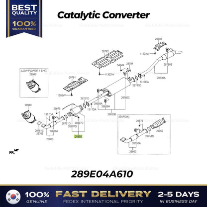 Genuine Catalytic Converter 289E04A610 for Hyundai H1 Grand Starex