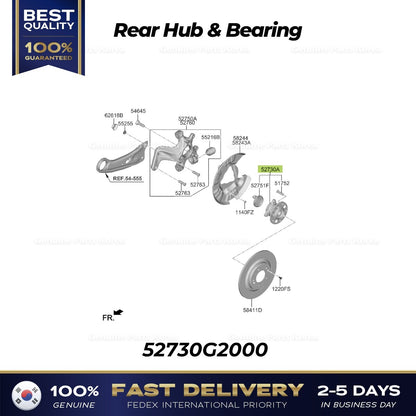Genuine Rear Hub & Bearing 52730G2000 for Hyundai Elantra Ioniq Kia Niro