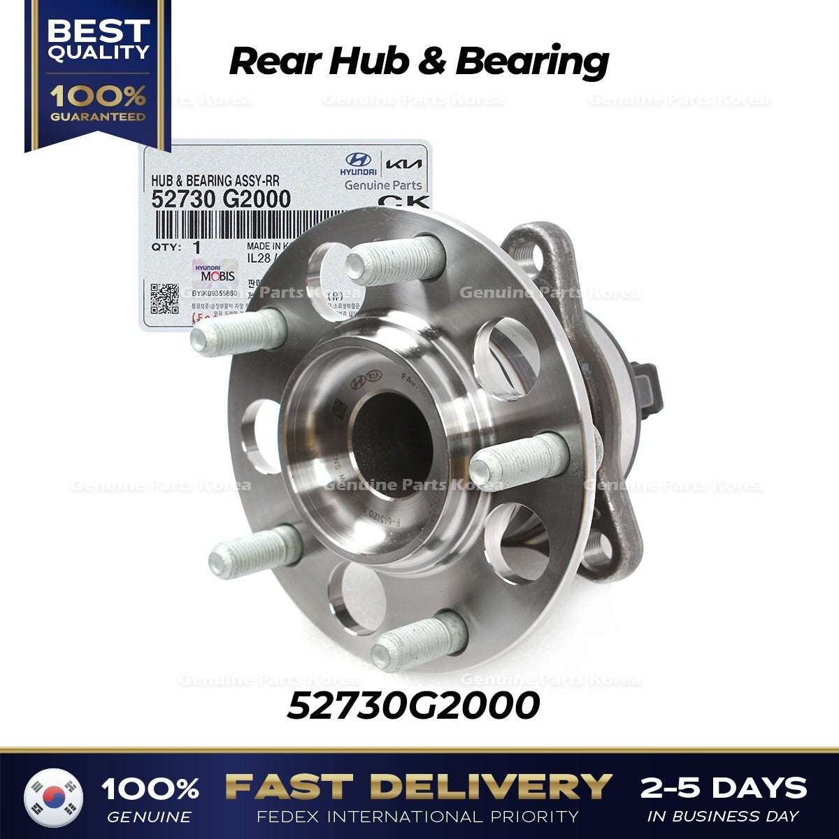 Genuine Rear Hub & Bearing 52730G2000 for Hyundai Elantra Ioniq Kia Niro