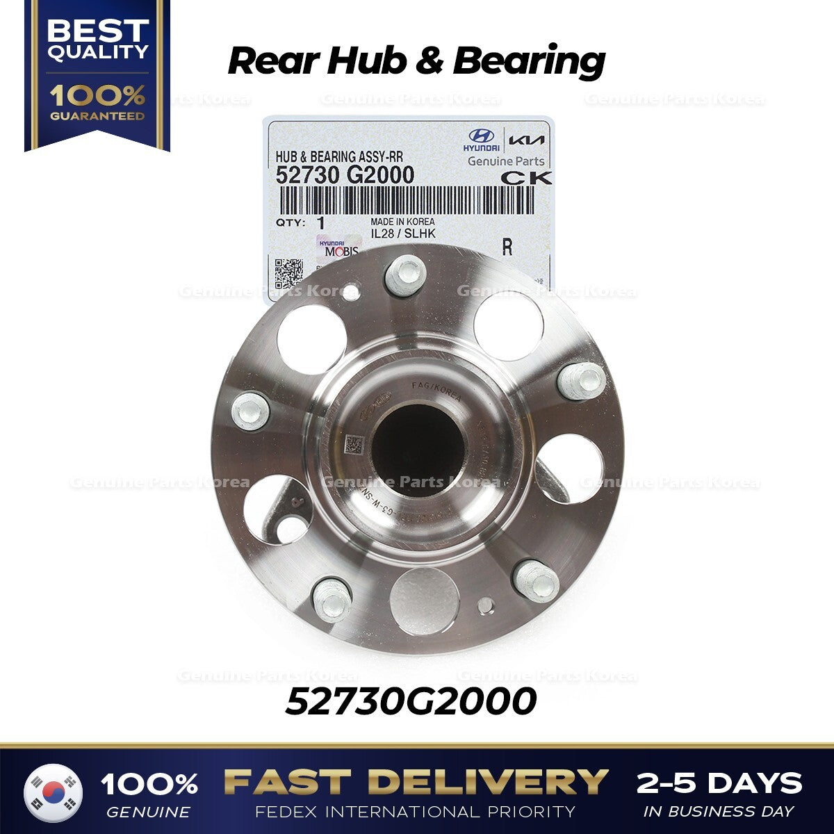 Genuine Rear Hub & Bearing 52730G2000 for Hyundai Elantra Ioniq Kia Niro