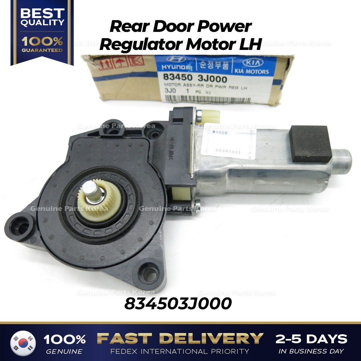 Genuine Rear Door Power Regulator Motor LH 834503J000 for Hyundai Elantra