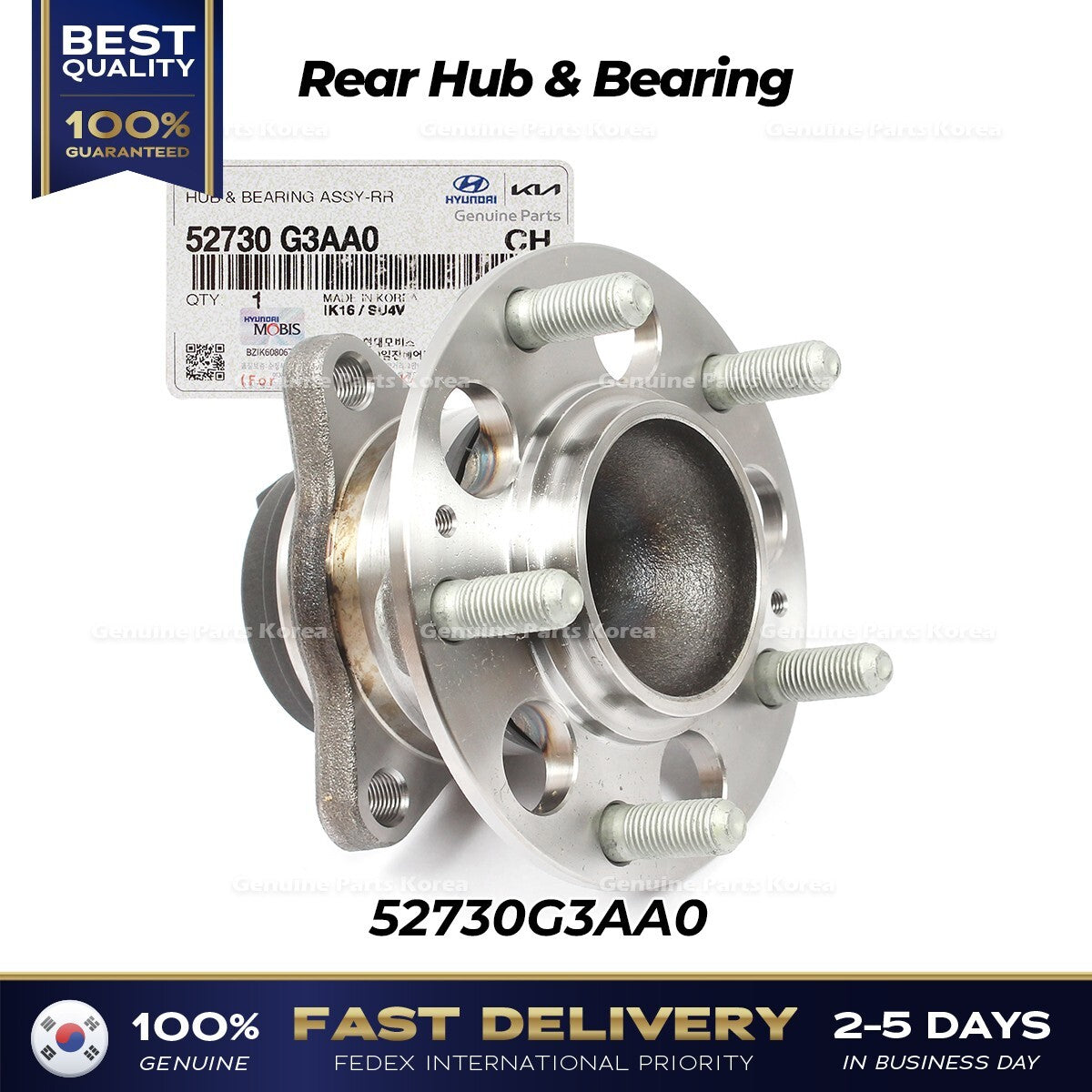 Genuine Rear Hub & Bearing 52730G3AA0 for Hyundai Elantra GT Kia Forte