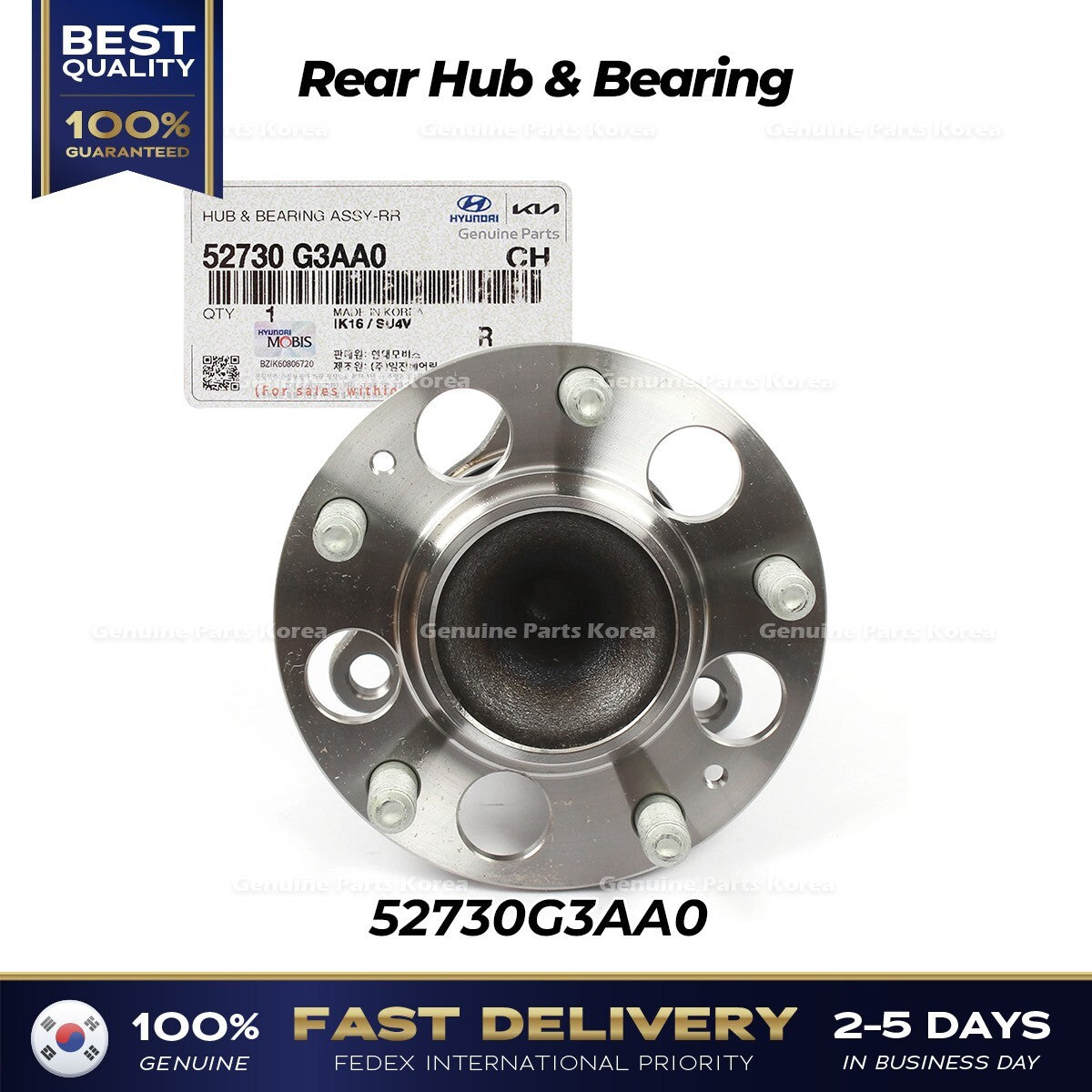 Genuine Rear Hub & Bearing 52730G3AA0 for Hyundai Elantra GT Kia Forte