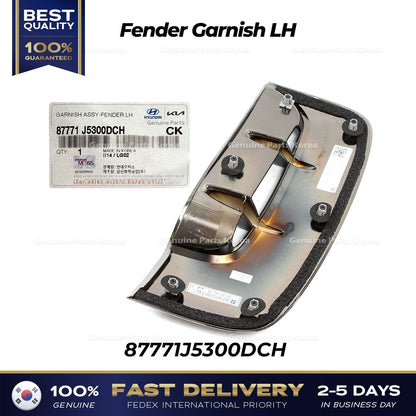 Genuine Fender Garnish LH 87771J5300DCH for Kia Stinger