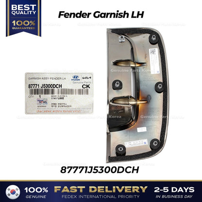 Genuine Fender Garnish LH 87771J5300DCH for Kia Stinger