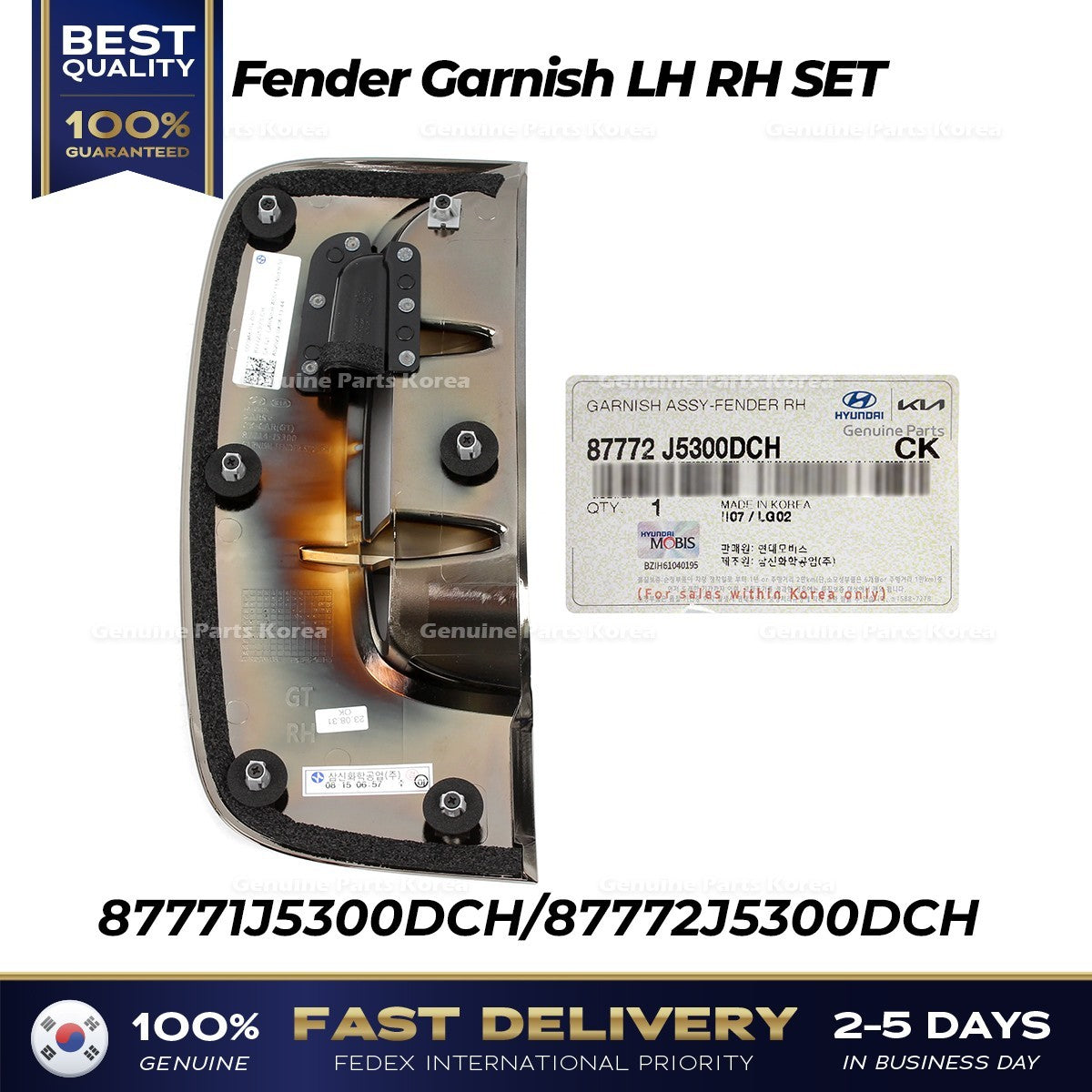 Genuine Fender Garnish LH RH SET for Kia Stinger