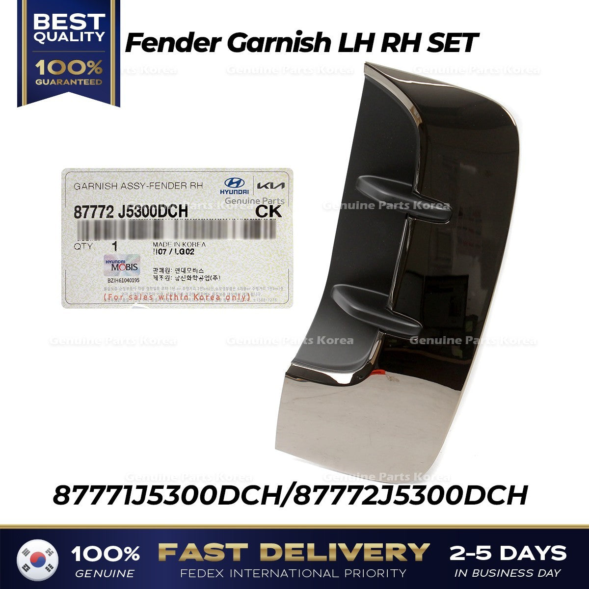 Genuine Fender Garnish LH RH SET for Kia Stinger