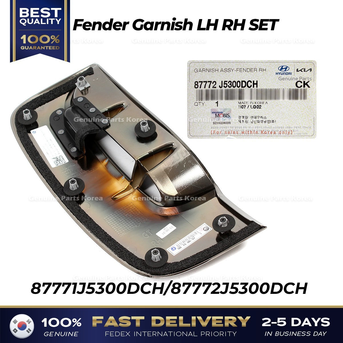Genuine Fender Garnish LH RH SET for Kia Stinger