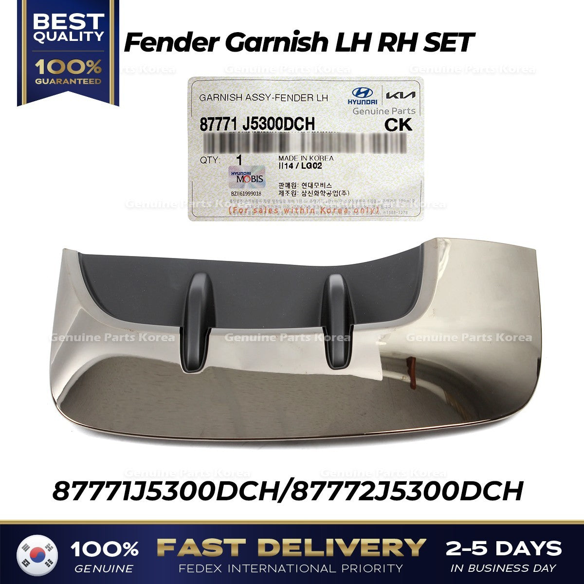 Genuine Fender Garnish LH RH SET for Kia Stinger