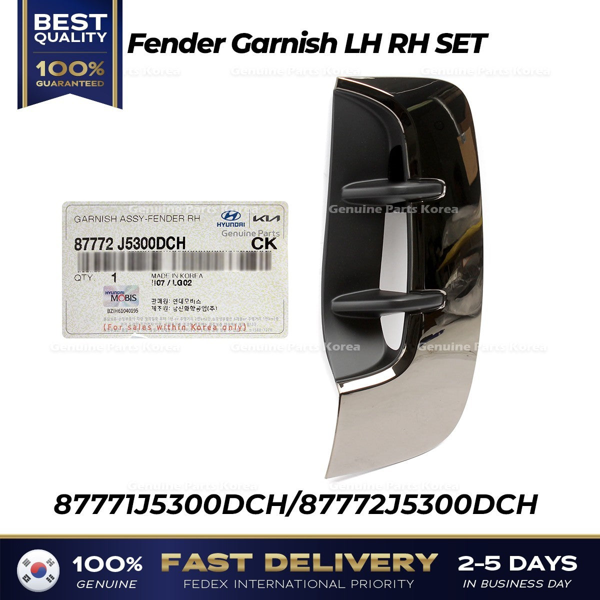 Genuine Fender Garnish LH RH SET for Kia Stinger