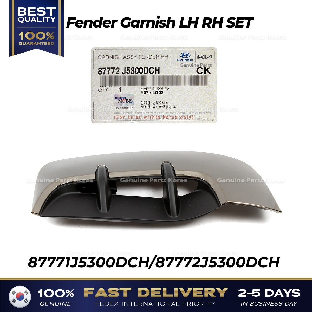Genuine Fender Garnish LH RH SET for Kia Stinger