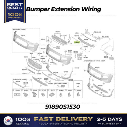Genuine Bumper Extension Wiring 91890S1530 for Hyundai Santa Fe