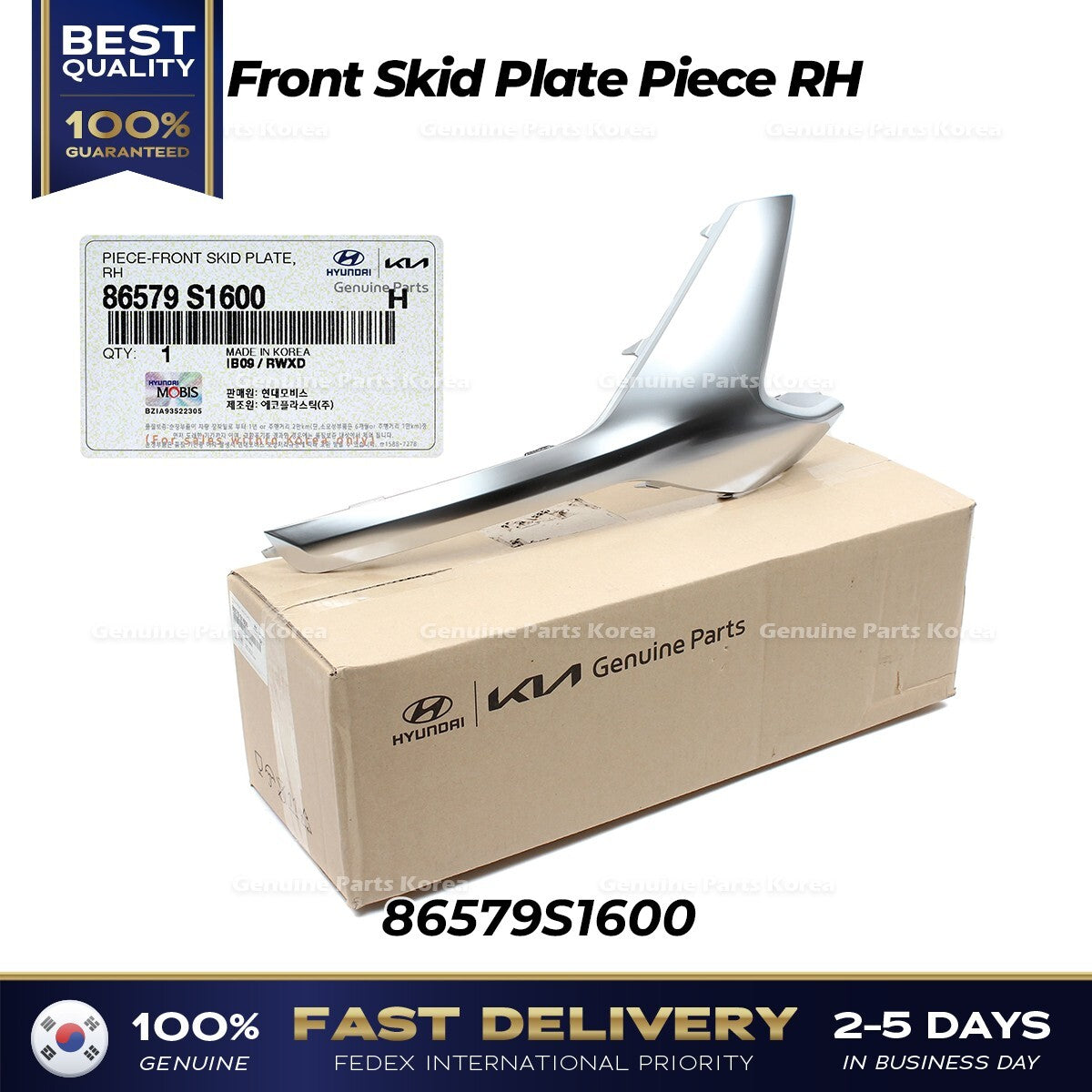 Genuine Front Skid Plate Piece RH 86579S1600 for Hyundai Santa Fe Hybrid