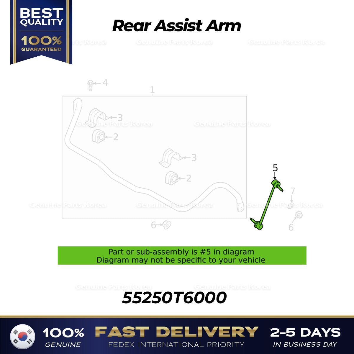 Genuine Rear Assist Arm 55250T6000 for Hyundai Genesis GV80