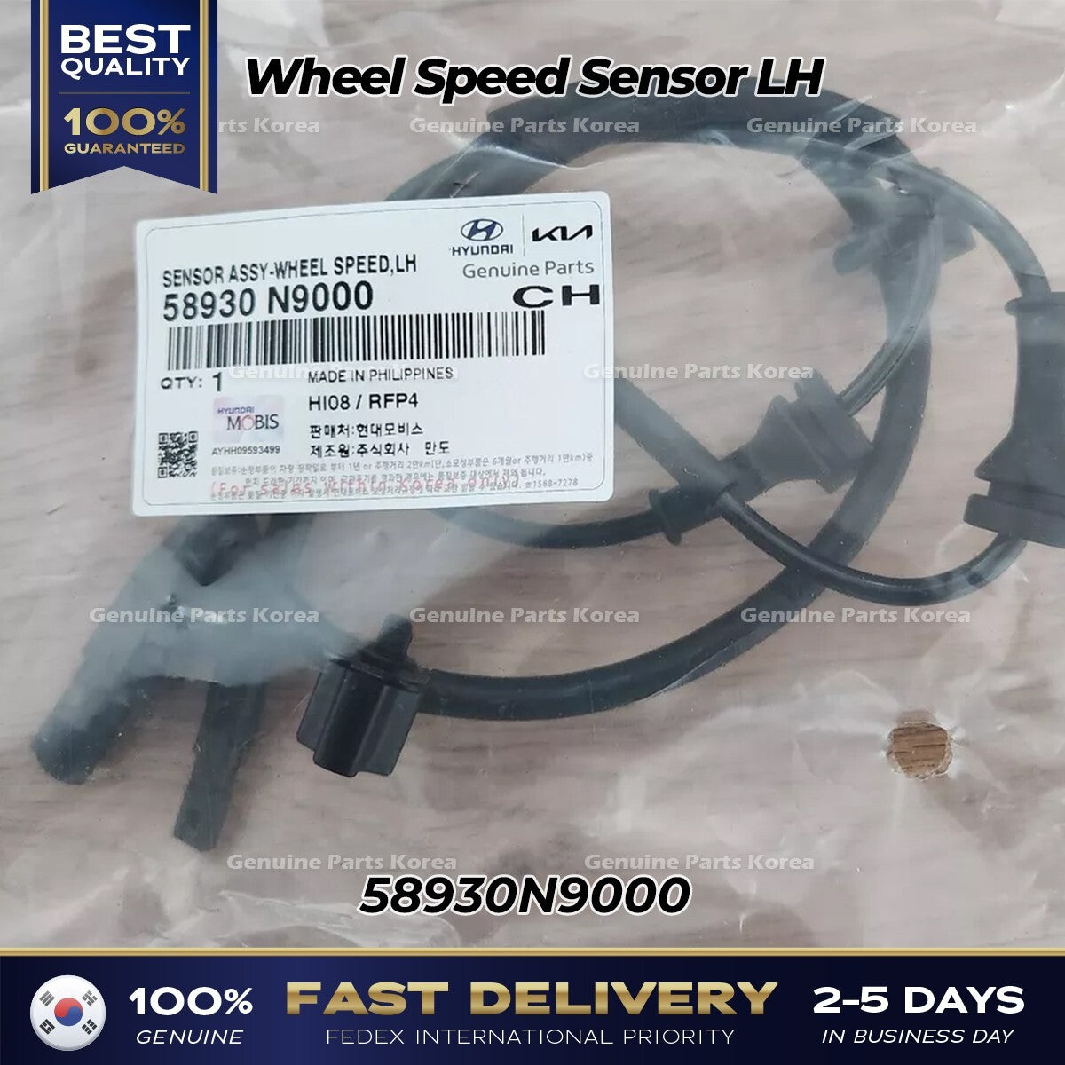 Genuine Wheel Speed Sensor LH 58930N9000 for Hyundai Tucson Kia Sportage