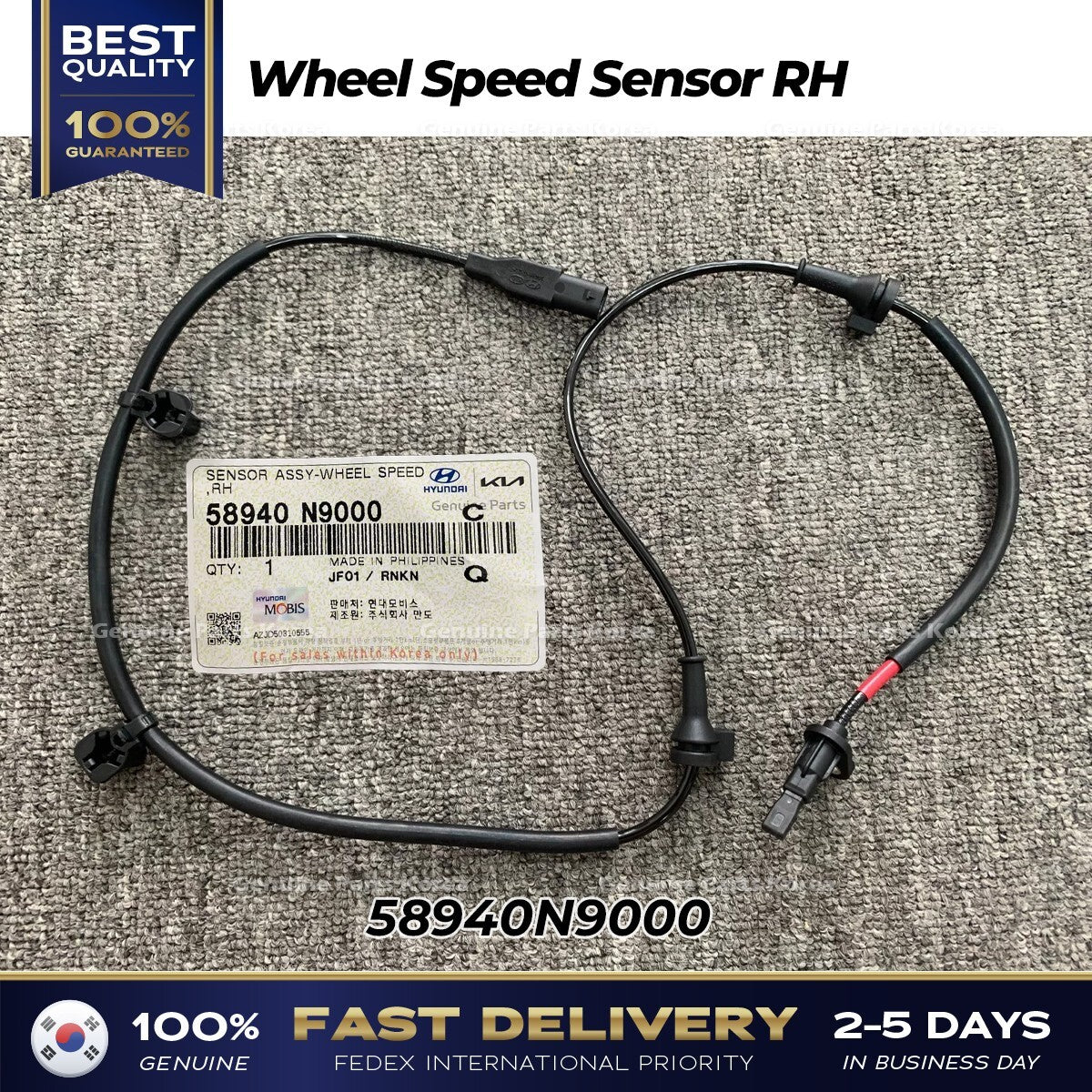 Genuine Wheel Speed Sensor RH 58940N9000 for Hyundai Tucson Kia Sportage
