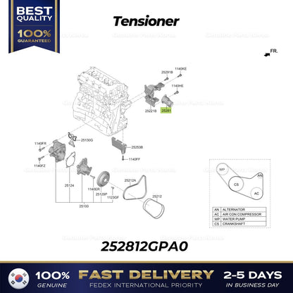 Genuine Tensioner 252812GPA0 for Hyundai Elantra N Kona N Veloster N