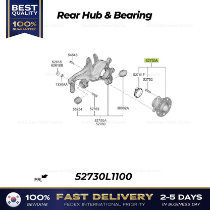 Genuine Rear Hub & Bearing 52730L1100 for Hyundai Sonata