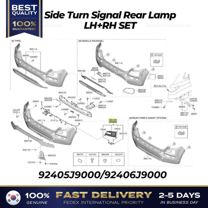 Genuine Side Turn Signal Rear Lamp LH RH SET for Hyundai Kona