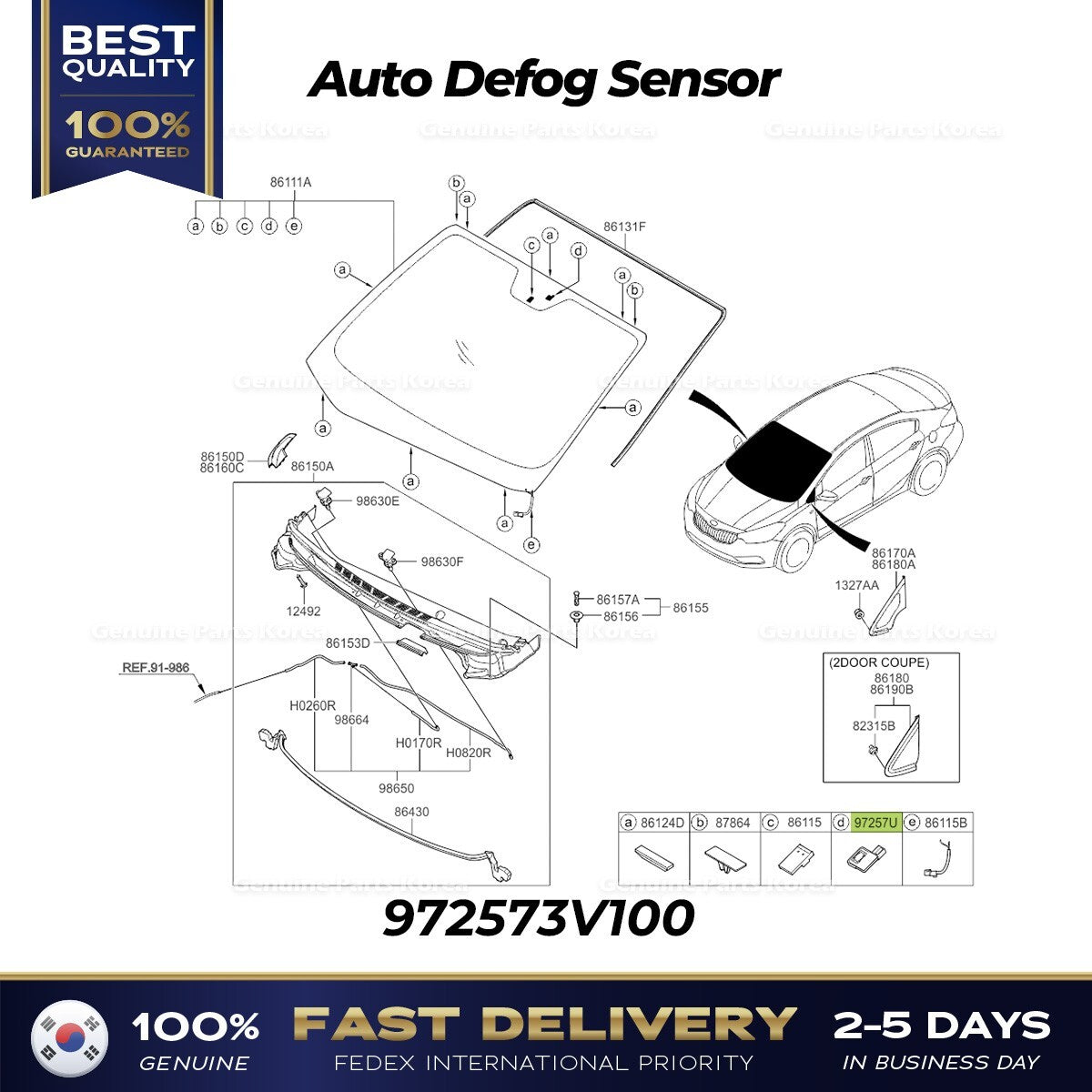 Genuine Auto Defog Sensor 972573V100 for Hyundai Elantra Kia Forte
