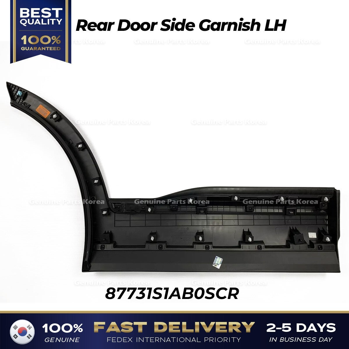 Genuine Rear Door Side Garnish LH 87731S1AB0SCR for Hyundai Santa Fe Hybrid