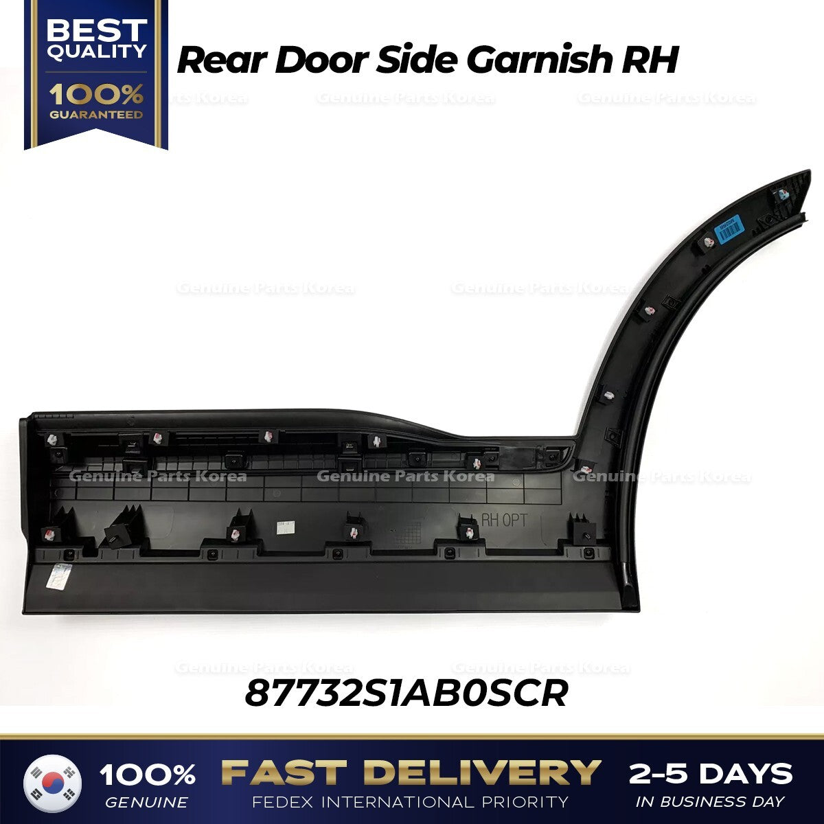 Genuine Rear Door Side Garnish RH 87732S1AB0SCR for Hyundai Santa Fe Hybrid